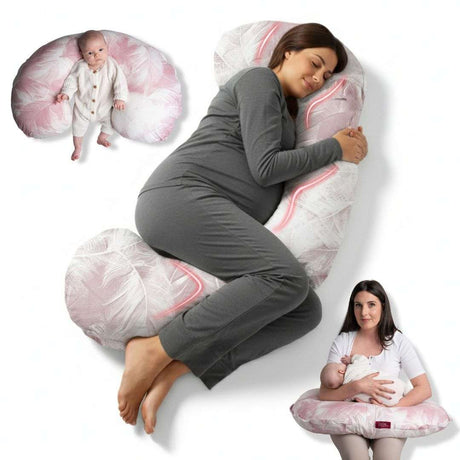 BellaMoon 3-in-1 Comfort Pillow for maternity, nursing, and relaxation with soft floral design