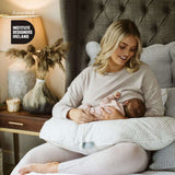 BellaMoon 3-in-1 Comfort Pillow for nursing, support, and relaxation with a mother and baby