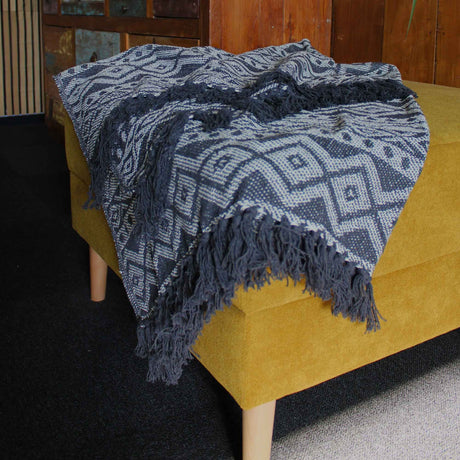 Boho Comfort Throws - 125x150cm - Grey Geometric AW-Dropship