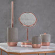 Orsina Toilet Brush in Grey Concrete with Copper Base, Stylish and Modern Bathroom Accessory