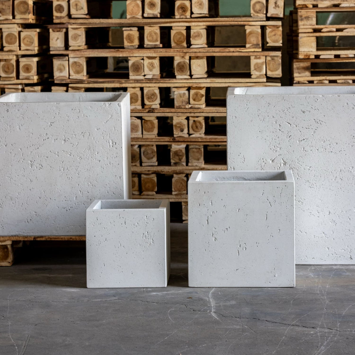 Minimalist Concrete Planter set from Jobu Home in various sizes for stylish indoor greenery