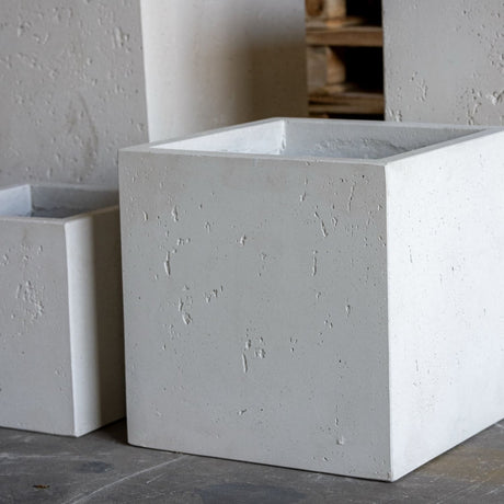 Jobu Home Concrete Planter in a minimalist square design, perfect for modern indoor plants