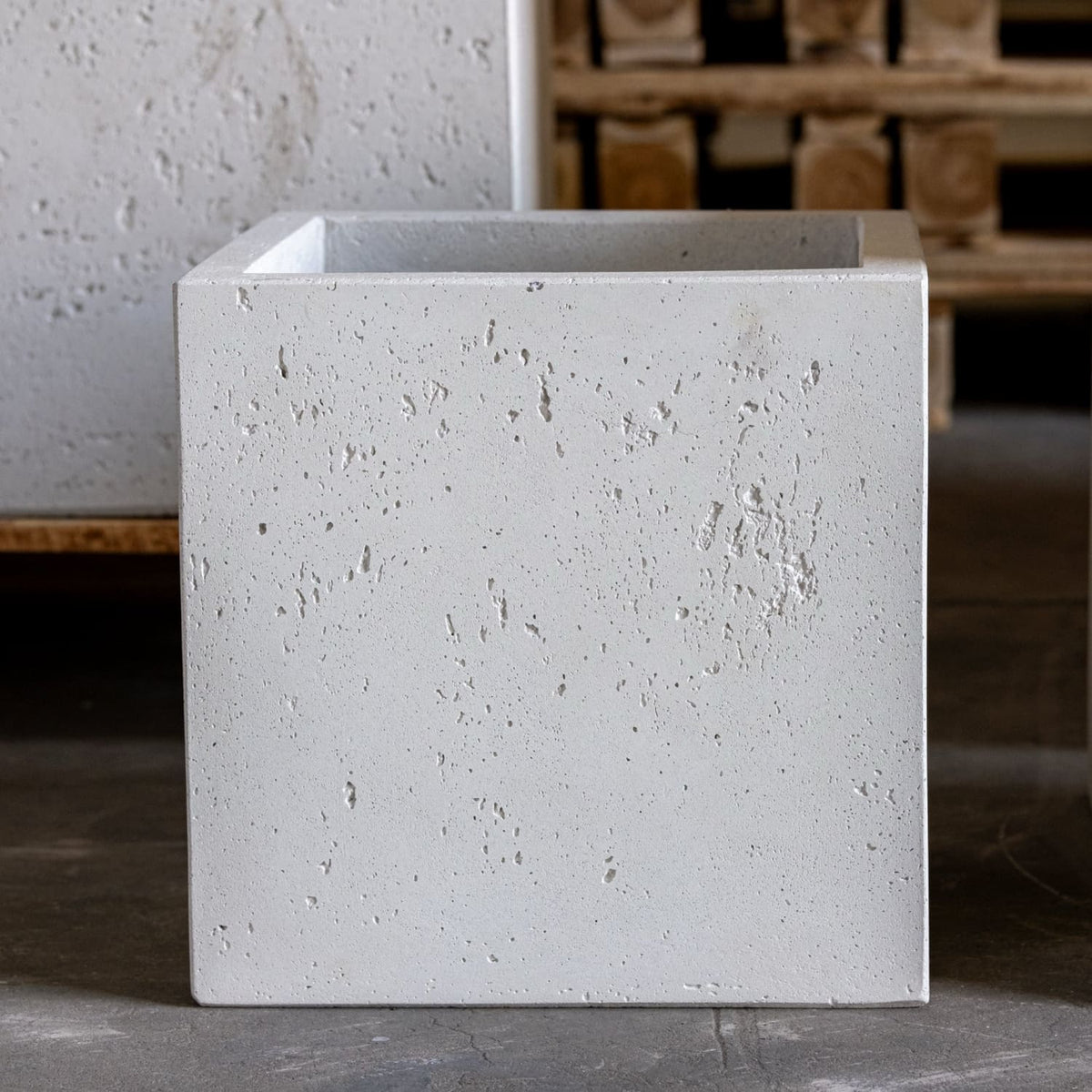 Stylish Jobu Home Concrete Planter in a minimalist square design for indoor and outdoor plants