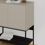 Decortie Console Table with Two Doors and Lower Shelf for Stylish Storage in Neutral Finish