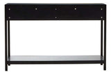 Orsina Console Table in Black with Sleek Design and Open Shelf for Modern Interiors