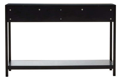Orsina Console Table in Black with Sleek Design and Open Shelf for Modern Interiors