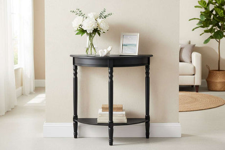 Orsina Console Table in Black with Elegant Design, Perfect for Hallways and Living Spaces