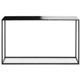 Orsina Console Table with a sleek black top and minimalist metal frame for modern interiors