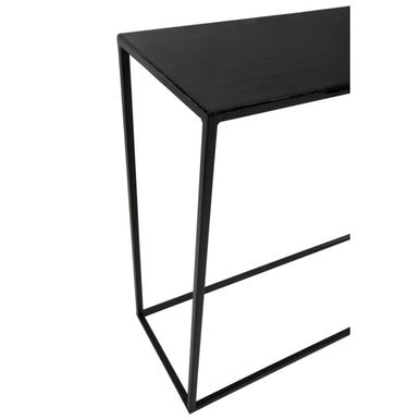 Stylish Orsina Console Table with a sleek black finish and minimalist metal frame