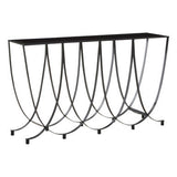 Stylish Orsina Console Table with a Modern Curved Design in Black Metal Finish