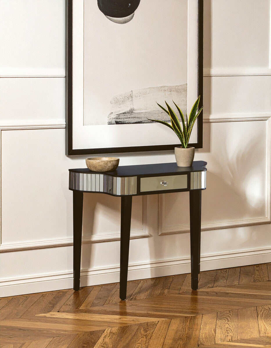 Stylish Orsina Console Table with mirrored surface and single drawer for modern interiors