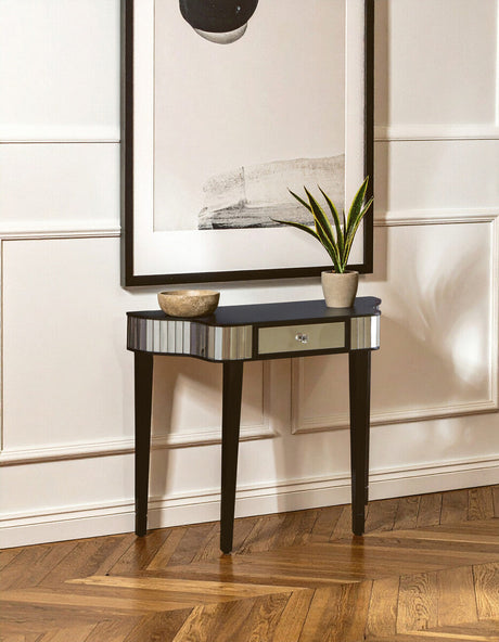 Stylish Orsina Console Table with mirrored surface and single drawer for modern interiors
