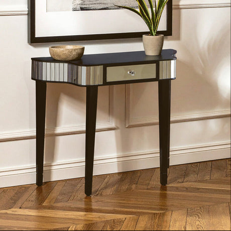 Orsina Console Table with Mirrored Finish and Drawer for Elegant Home Decor