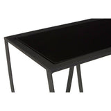 Orsina Console Table with a sleek black top and stylish metal frame for modern interiors