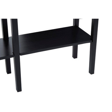 Orsina Console Table with a sleek black finish and sturdy lower shelf for storage or decor