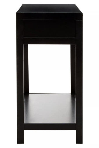 Modern Orsina Console Table in Black with a Drawer and Open Shelf for Storage