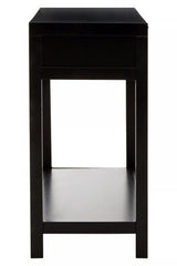 Modern Orsina Console Table in Black with a Drawer and Open Shelf for Storage