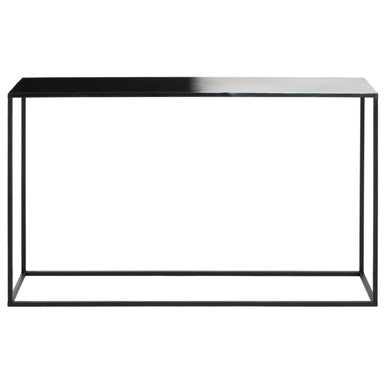 Modern Orsina Console Table with a sleek black top and minimalist metal frame