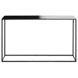 Modern Orsina Console Table with a sleek black top and minimalist metal frame