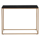 Orsina Modern Console Table with a Black Top and Gold Metal Frame for Stylish Entryways