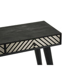 Orsina Console Table with Geometric Pattern and Black Finish for Modern Home Decor