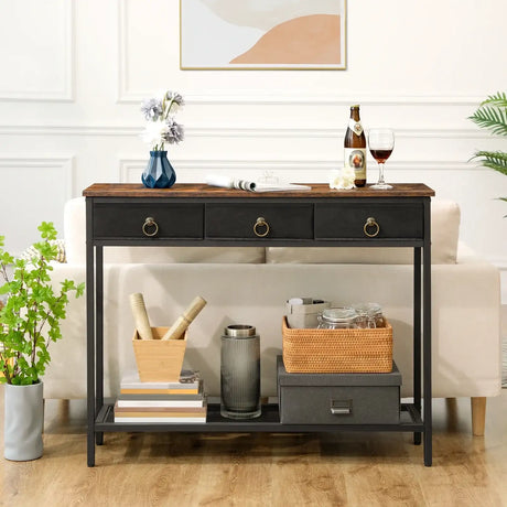 Klassyx Console Table with Three Drawers and Lower Shelf for a Stylish Living Room Display