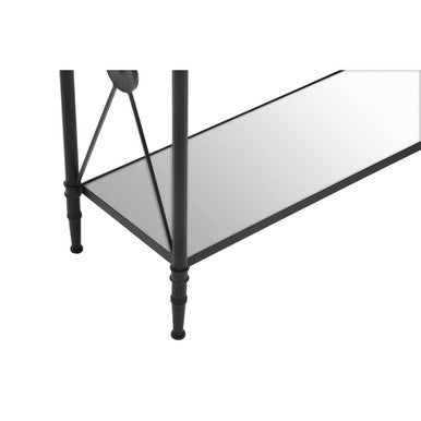 Orsina Console Table with a sleek mirrored shelf and elegant metal legs for modern interiors
