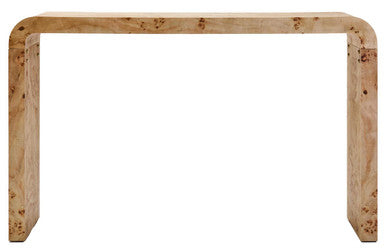 Mota Burl Wood Design Curved Console Table Orsina