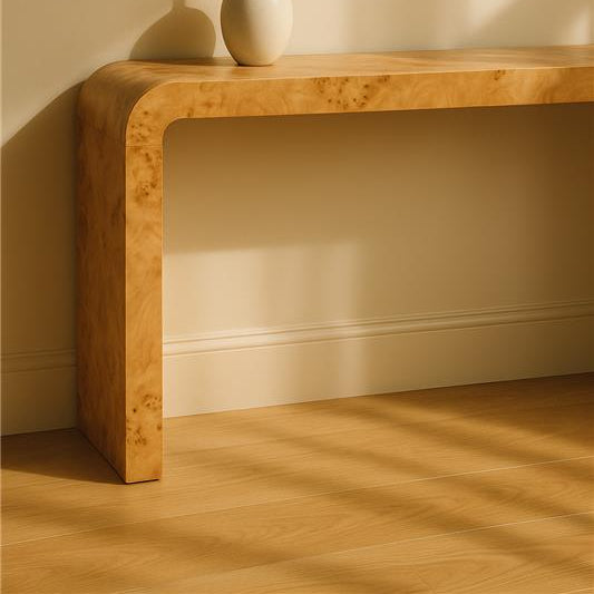 Mota Burl Wood Design Curved Console Table Orsina