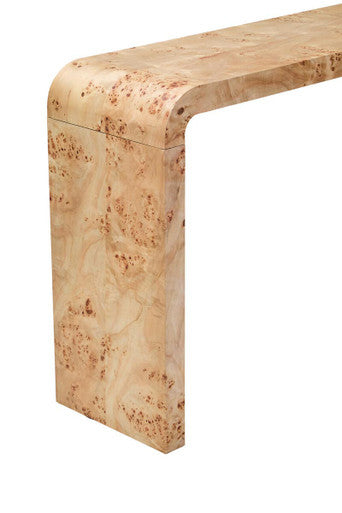 Mota Burl Wood Design Curved Console Table Orsina