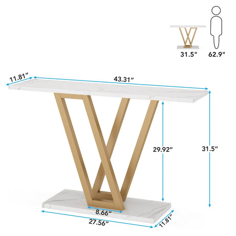 Klassyx Console Table with Modern Design and Gold Base for Stylish Home Decor