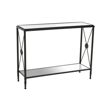 Elegant Orsina Console Table with Glass Top and Metal Frame for Stylish Home Decor