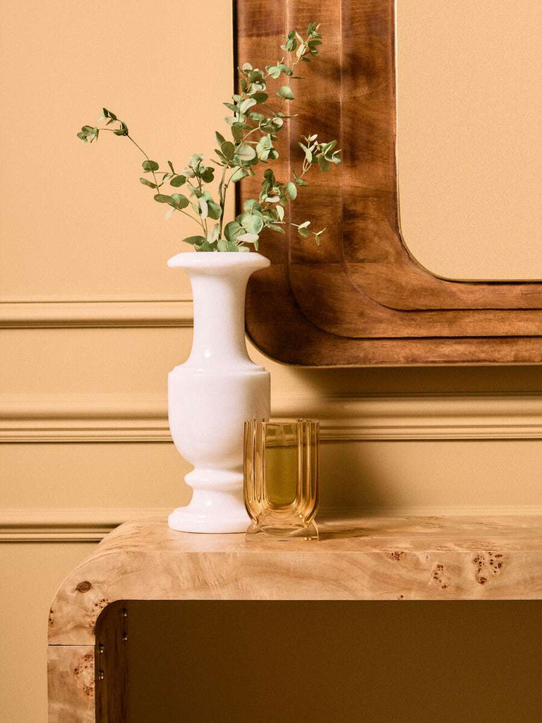 Mota Burl Wood Design Curved Console Table Orsina