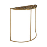 Orsina Console Table with a Stylish Half-Moon Design and Elegant Gold Metal Frame