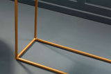 Elegant Orsina Console Table featuring a sleek gold metal frame design
