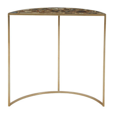 Orsina Console Table with a Stylish Half-Moon Design and Marble Top for Elegant Living Spaces