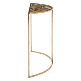 Orsina Console Table with a half-moon marble top and gold metal frame for stylish interiors