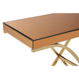 Orsina Console Table with a sleek mirrored surface and stylish gold base for modern decor