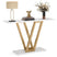 Klassyx Console Table with a modern gold base and white marble top, styled with a lamp and decorative items