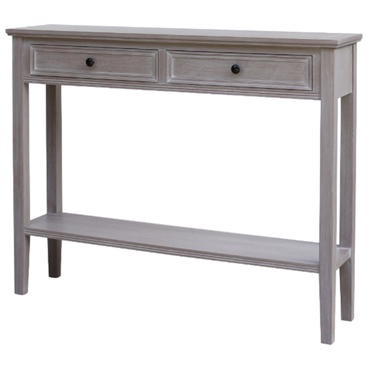 Shades 4 Seasons Console Table in Light Wood Finish with Two Drawers and Lower Shelf