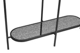 Orsina Console Table with a sleek metal frame and glass top, perfect for modern interiors