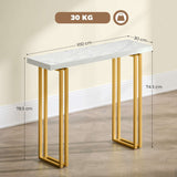 Wise Galleria Console Table with a marble top and gold metal legs, measuring 100 cm wide