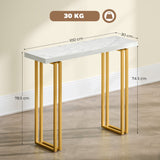 Wise Galleria Console Table with a marble top and gold metal legs, measuring 100 cm wide