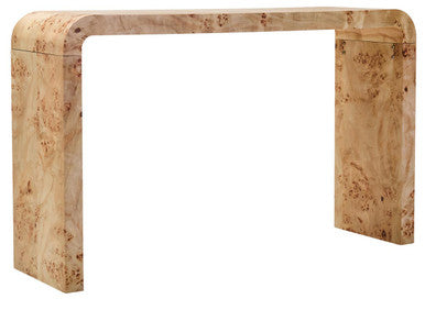 Mota Burl Wood Design Curved Console Table Orsina