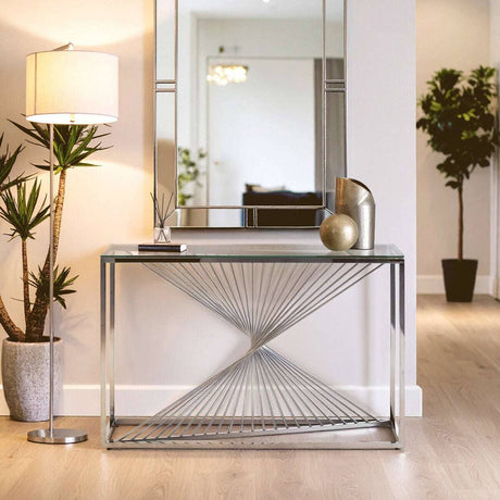 Amella Console Table With Silver Finish Frame Orsina