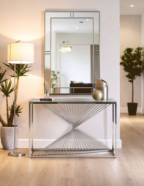Amella Console Table With Silver Finish Frame Orsina