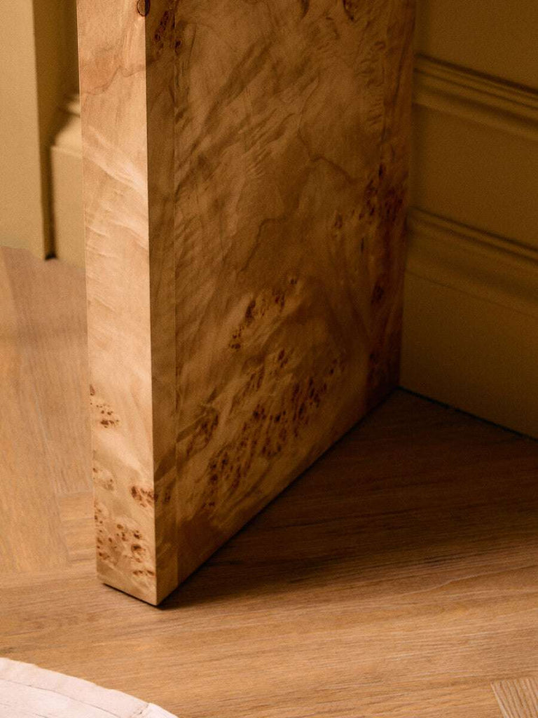 Mota Burl Wood Design Curved Console Table Orsina