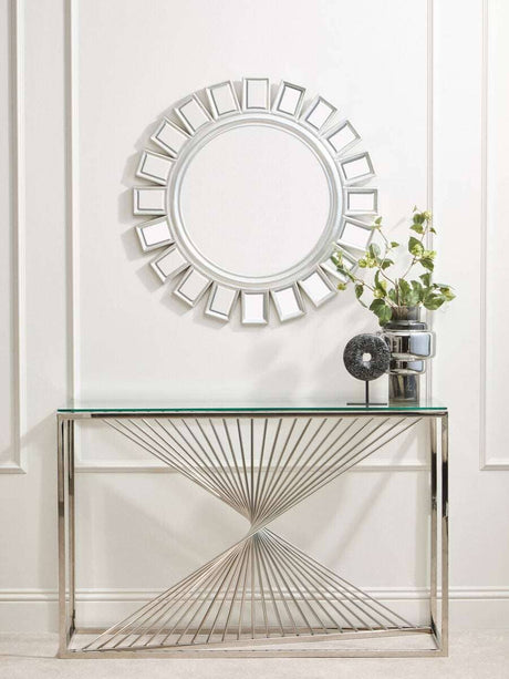 Amella Console Table With Silver Finish Frame Orsina