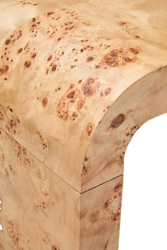 Mota Burl Wood Design Curved Console Table Orsina