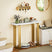 Elegant Console Table with White Marble Top and Gold Legs, perfect for stylish entryways